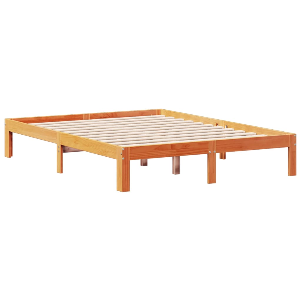 Krevet s regalom za knjige bez madraca 140x200 cm od borovine