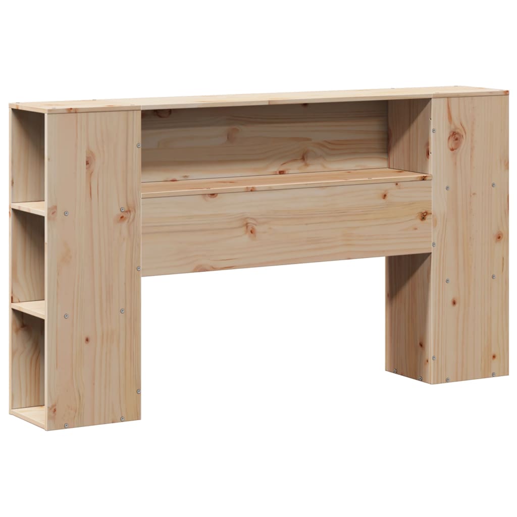 Krevet s regalom za knjige bez madraca 135x190 cm od borovine