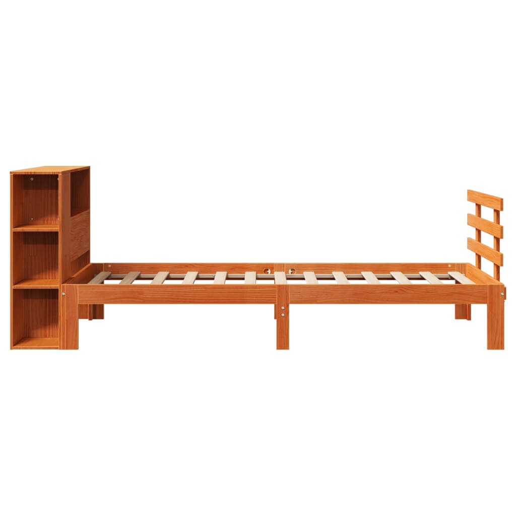 Krevet s regalom za knjige bez madraca 100 x 200 cm od borovine
