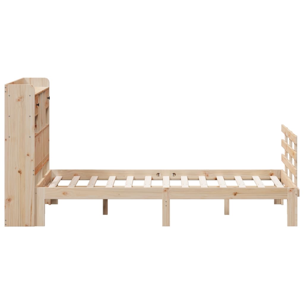 Krevet s regalom za knjige bez madraca 135x190 cm od borovine