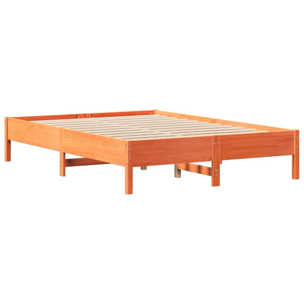 Krevet s regalom za knjige bez madraca 140x200 cm od borovine