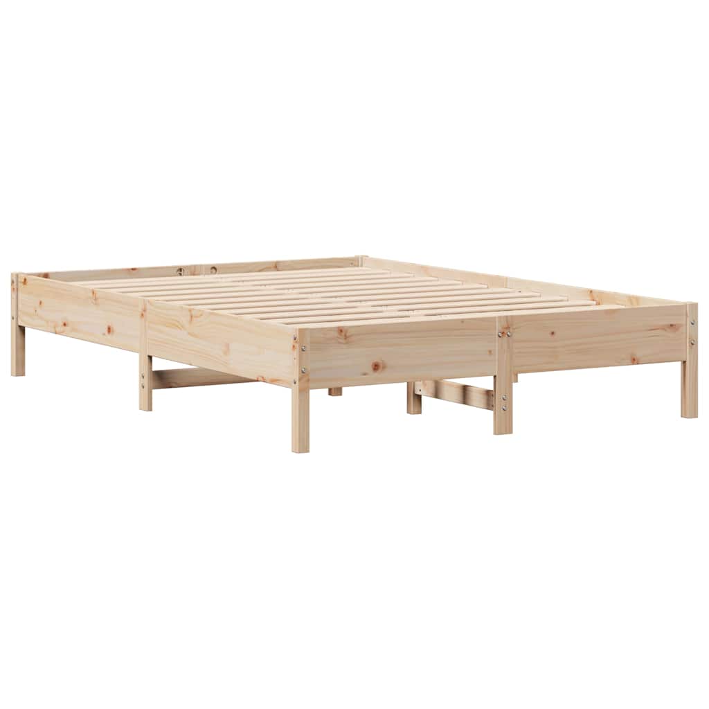 Krevet s regalom za knjige bez madraca 135x190 cm od borovine