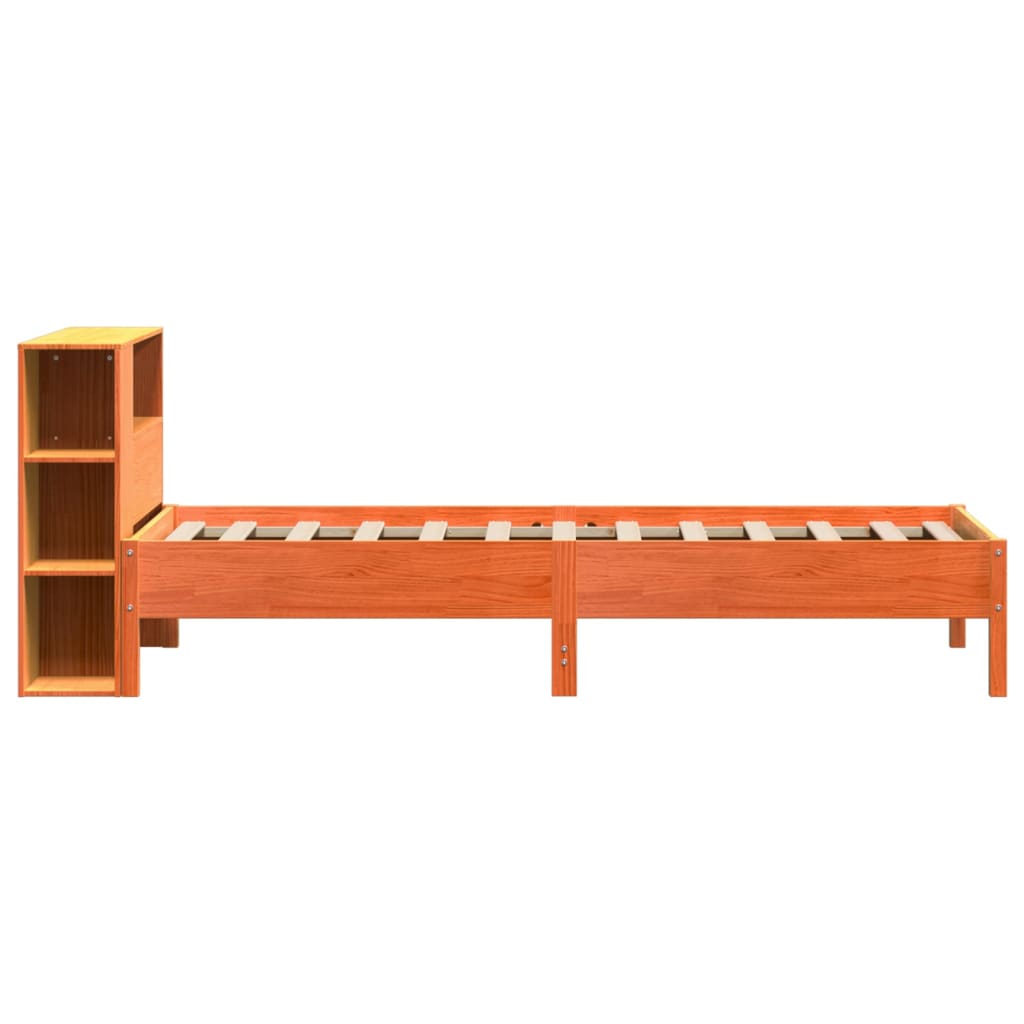 Krevet s regalom za knjige bez madraca 100 x 200 cm od borovine