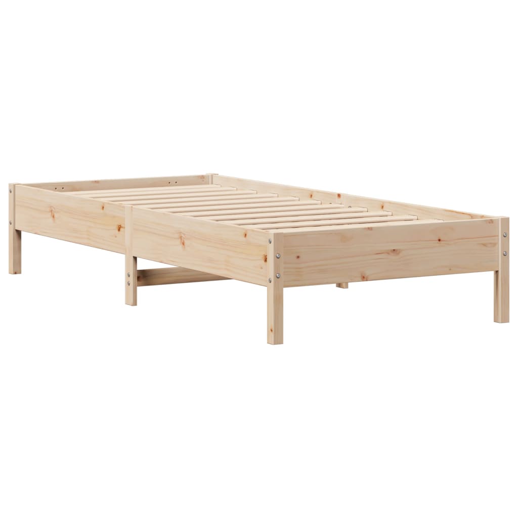 Krevet s regalom za knjige bez madraca 75x190 cm borovina