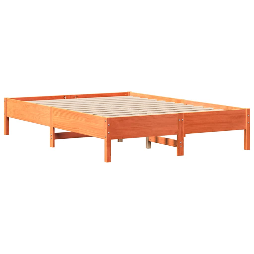 Krevet s regalom za knjige bez madraca 150x200 cm od borovine