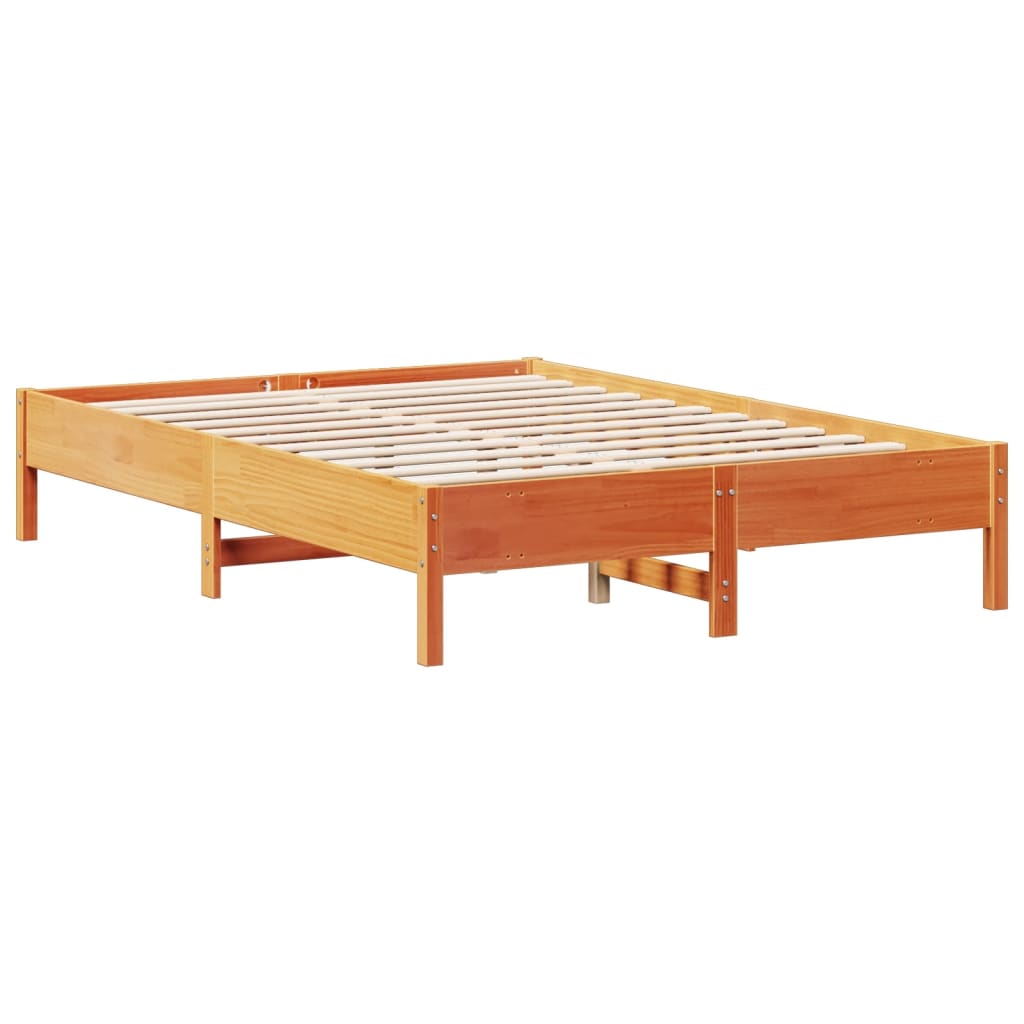 Krevet s regalom za knjige bez madraca 150x200 cm od borovine