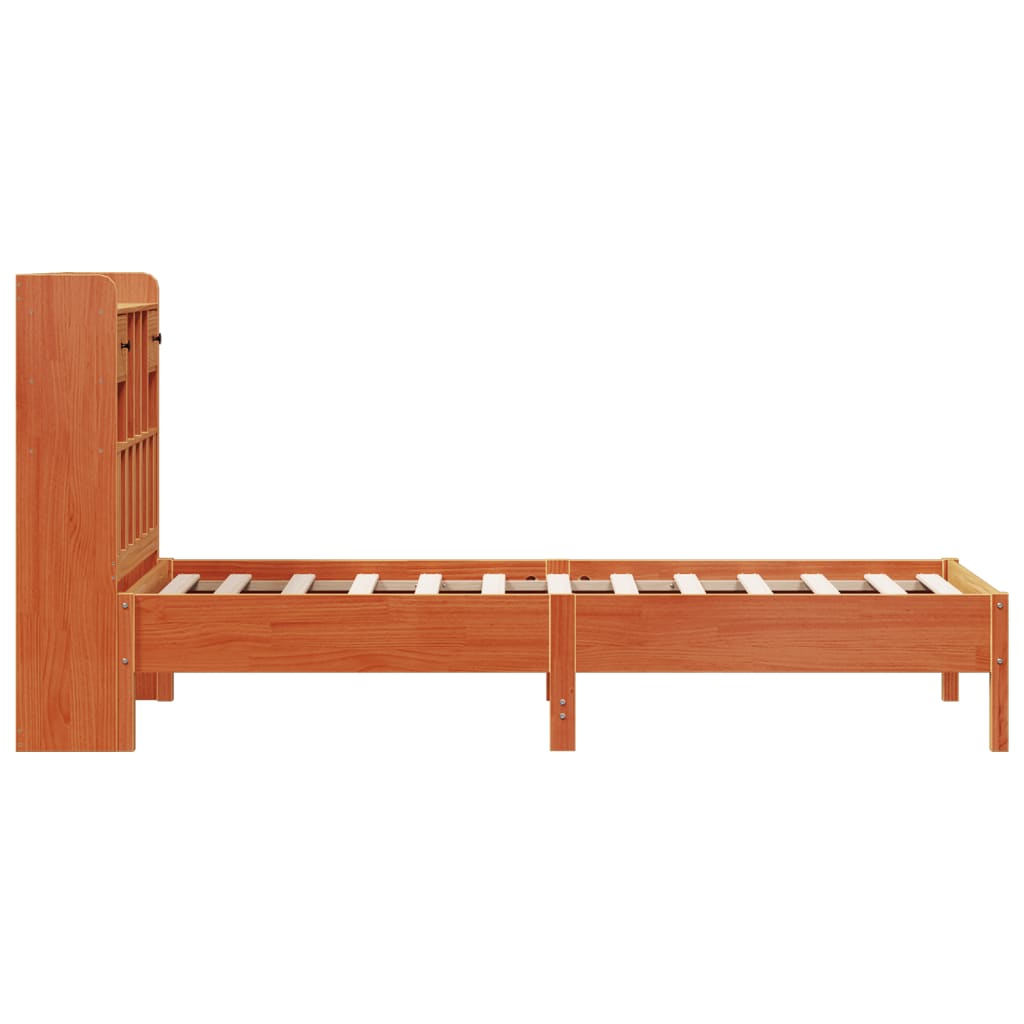 Krevet s regalom za knjige bez madraca 100 x 200 cm od borovine