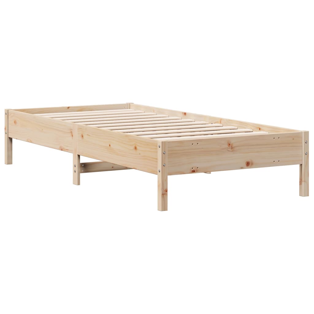 Krevet s regalom za knjige bez madraca 75x190 cm borovina