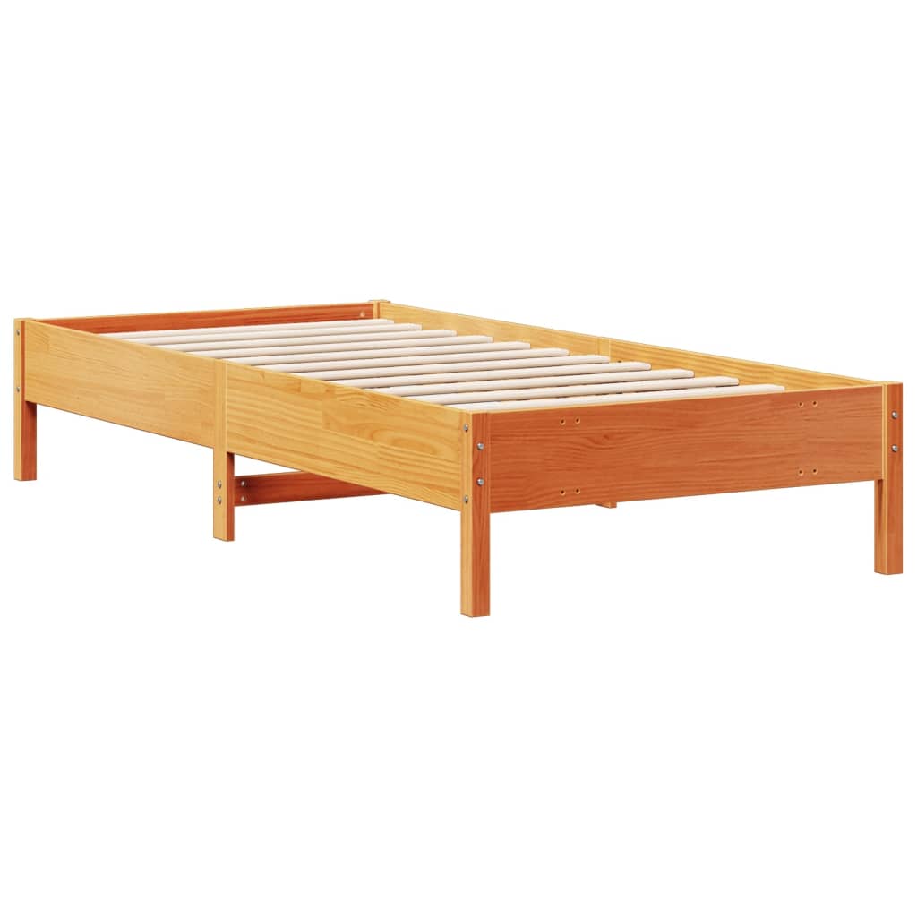 Krevet s regalom za knjige bez madraca 75 x 190 cm od borovine