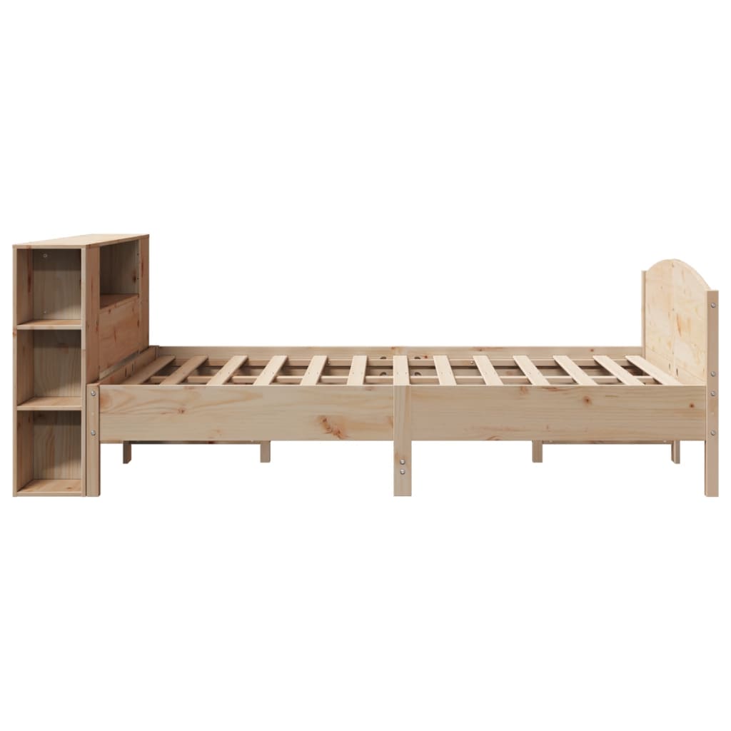 Krevet s regalom za knjige bez madraca 135x190 cm od borovine