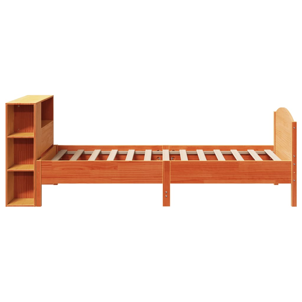 Krevet s regalom za knjige bez madraca 100 x 200 cm od borovine