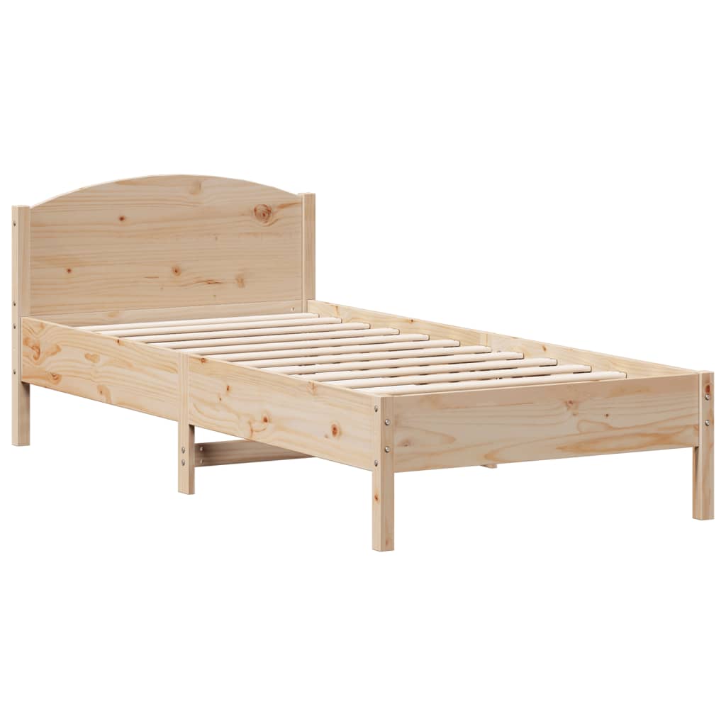 Krevet s regalom za knjige bez madraca 75x190 cm borovina