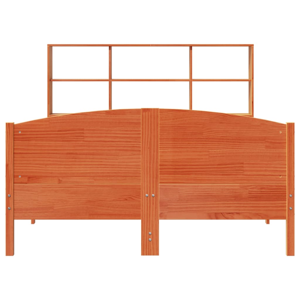Krevet s regalom za knjige bez madraca 150x200 cm od borovine
