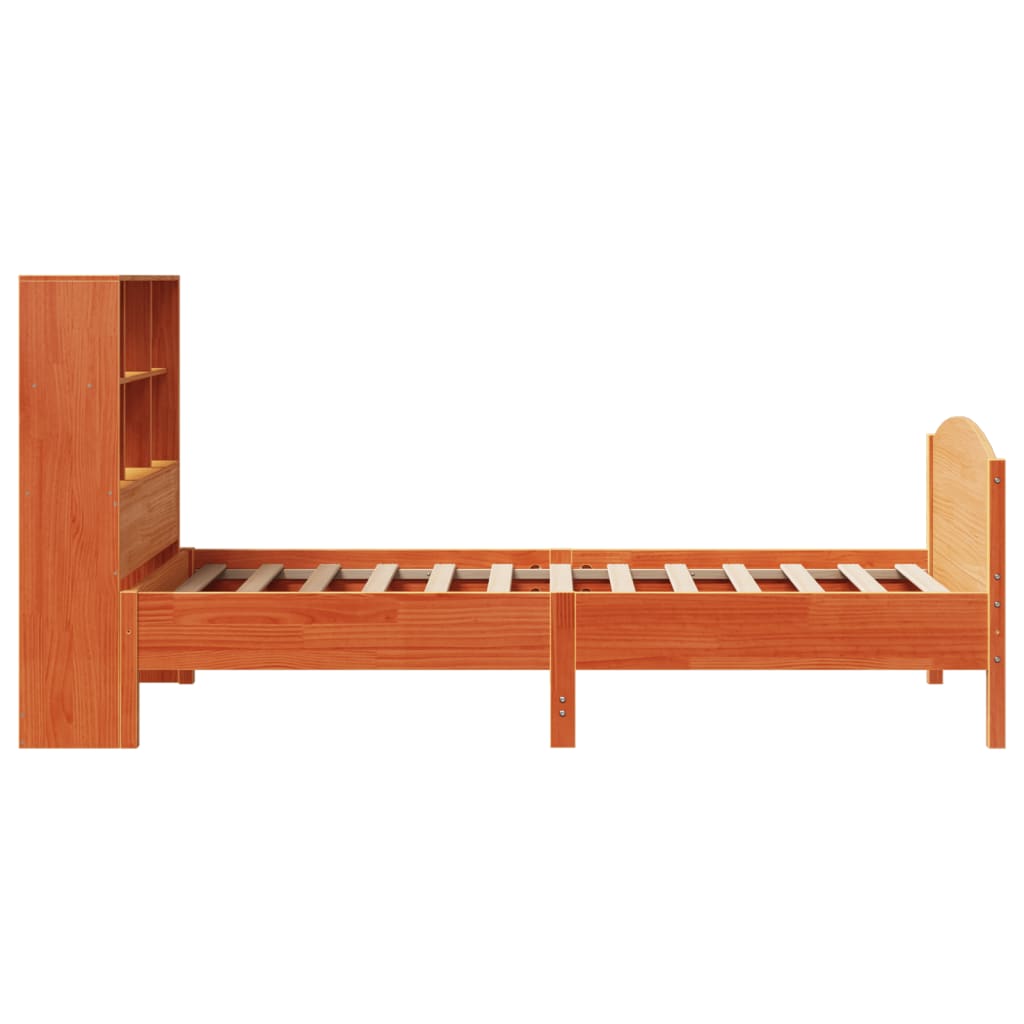 Krevet s regalom za knjige bez madraca 100 x 200 cm od borovine