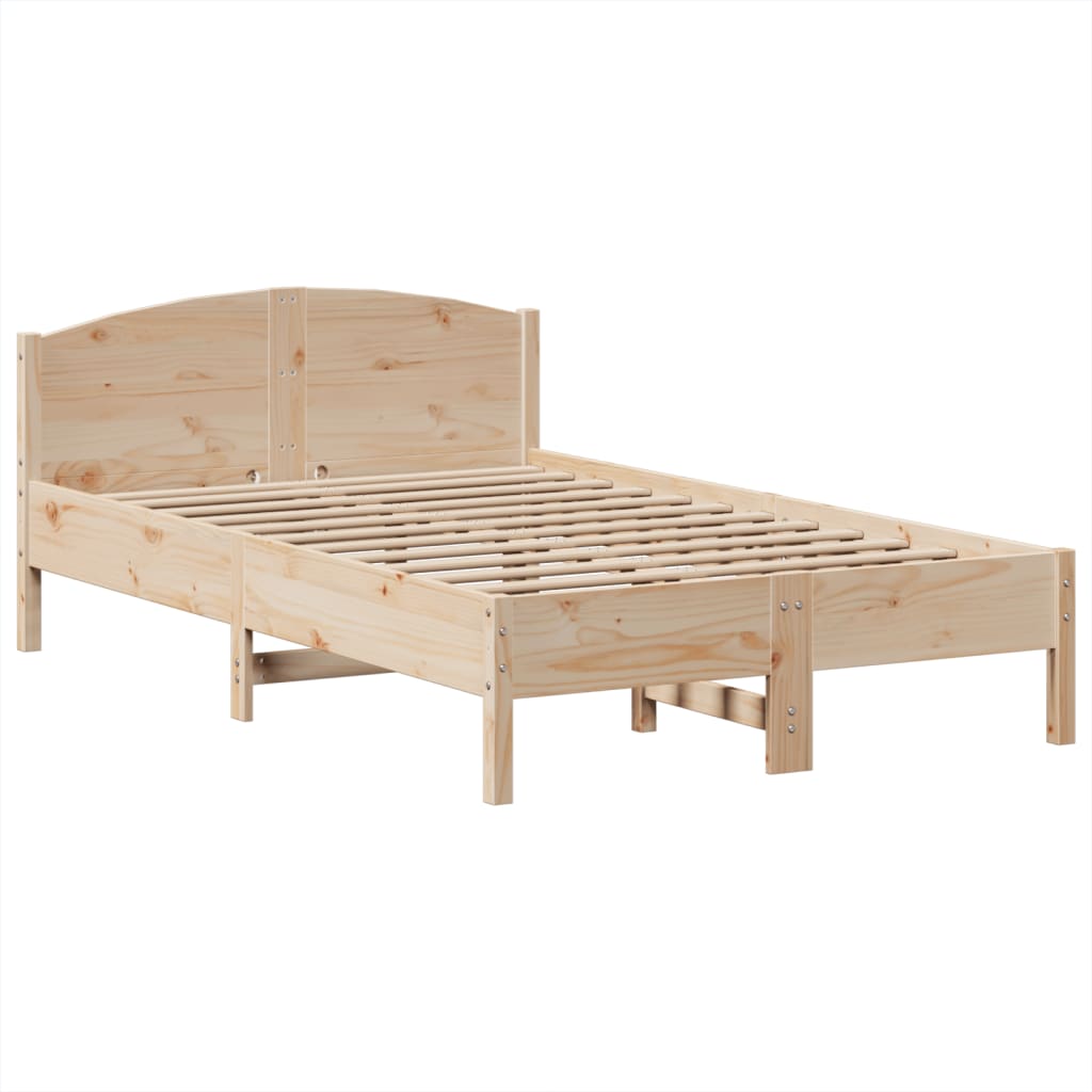Krevet s regalom za knjige bez madraca 135x190 cm od borovine