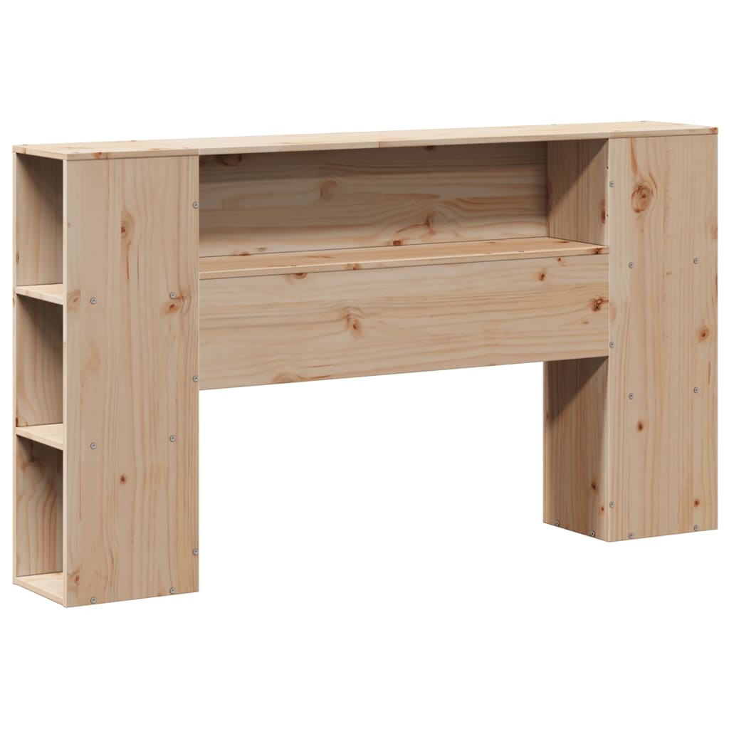 Krevet s regalom za knjige bez madraca 135x190 cm od borovine