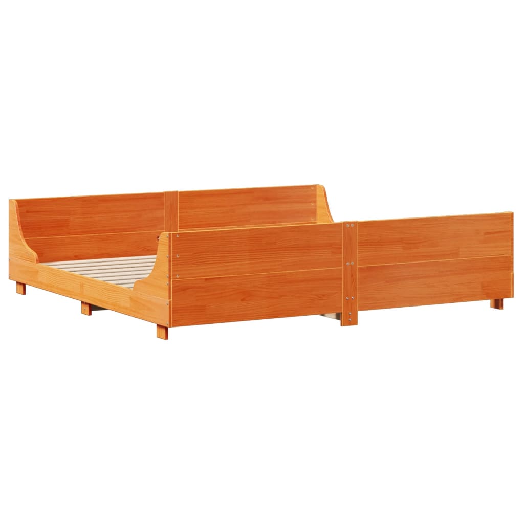 Krevet s regalom za knjige bez madraca 200x200 cm masivno drvo