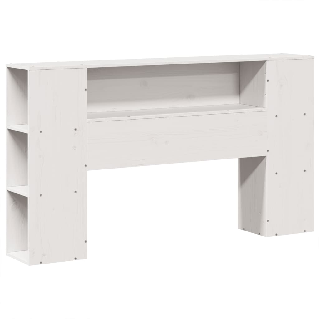 Krevet s regalom za knjige bez madraca bijeli 135x190cm od drva