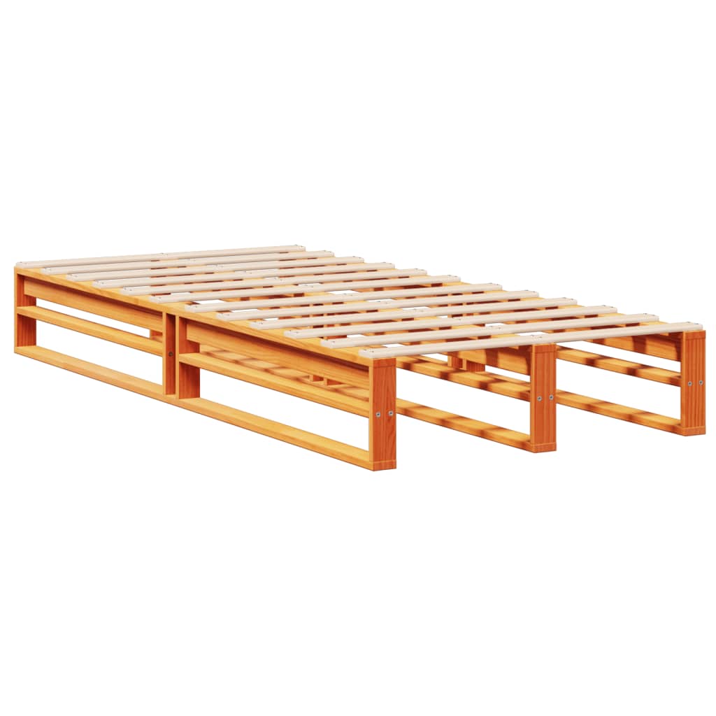 Krevet s regalom za knjige bez madraca 100x200 cm masivno drvo