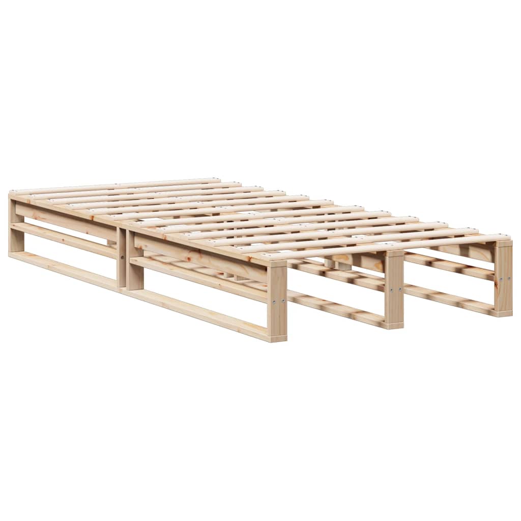 Krevet s regalom za knjige bez madraca 90x200 cm od borovine