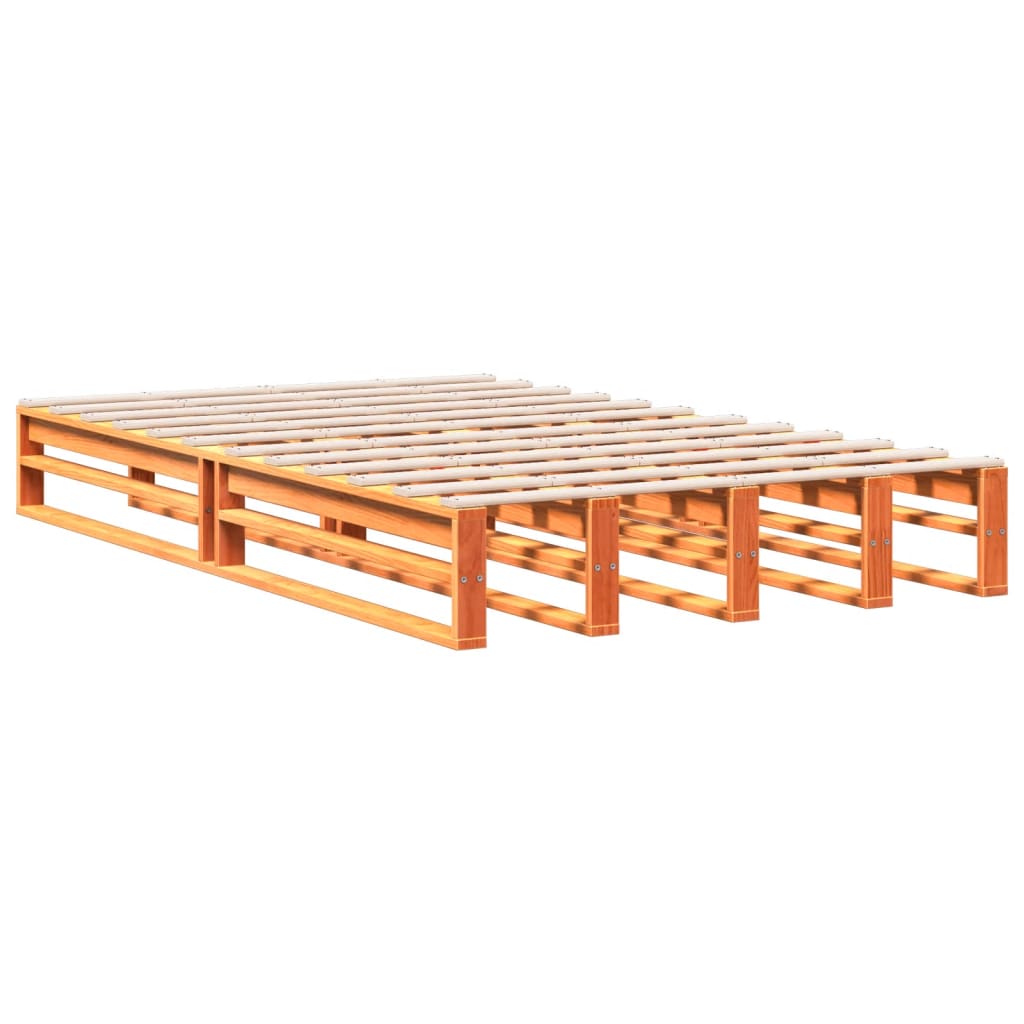 Krevet s regalom za knjige bez madraca 135 x 190 cm od borovine