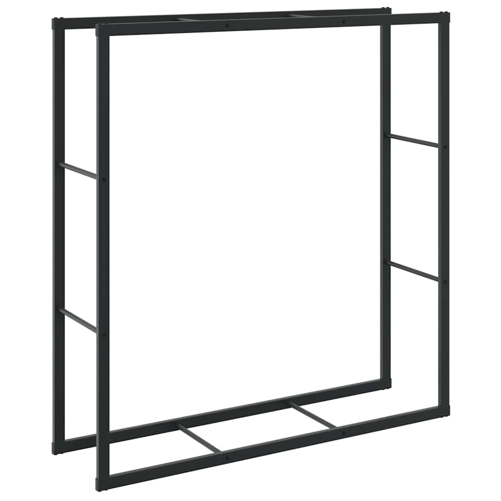 Stalak za drva crni 110x30x116 cm čelik