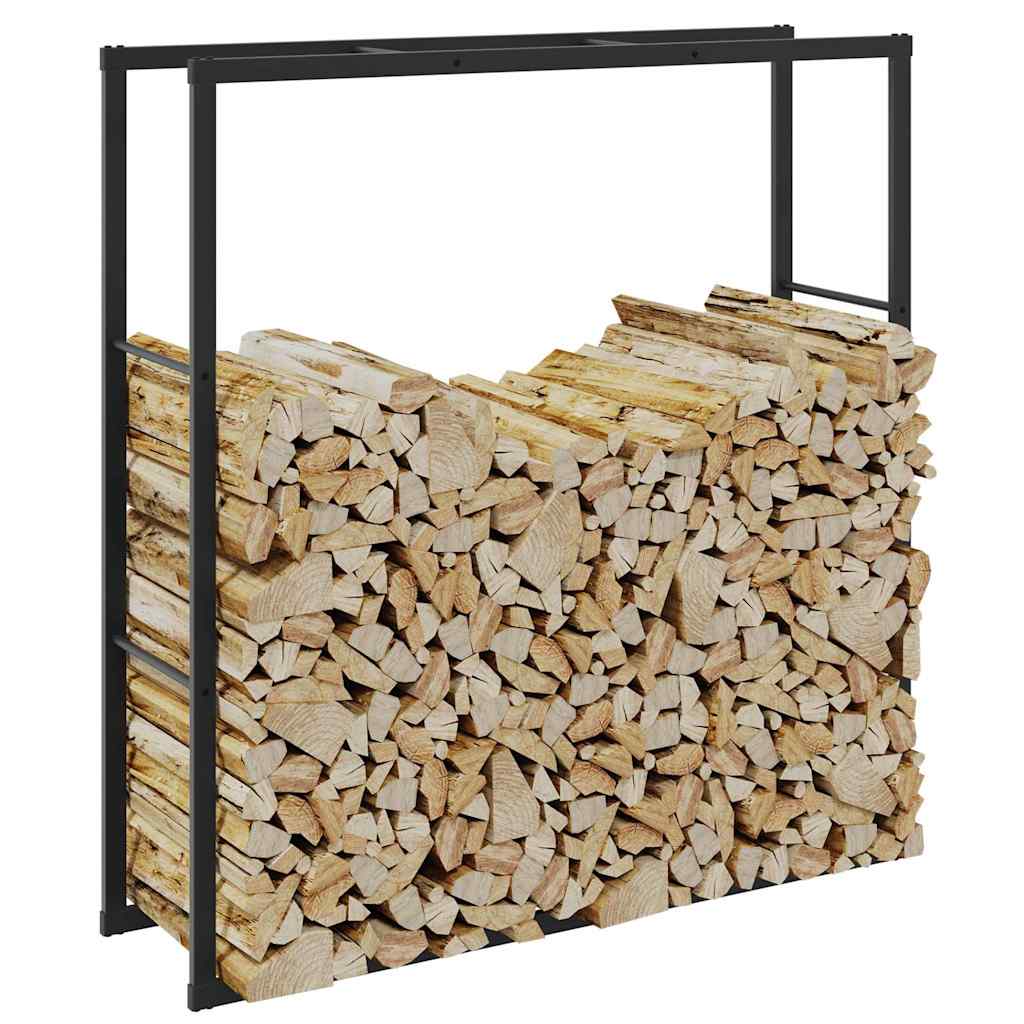 Stalak za drva crni 110x30x116 cm čelik
