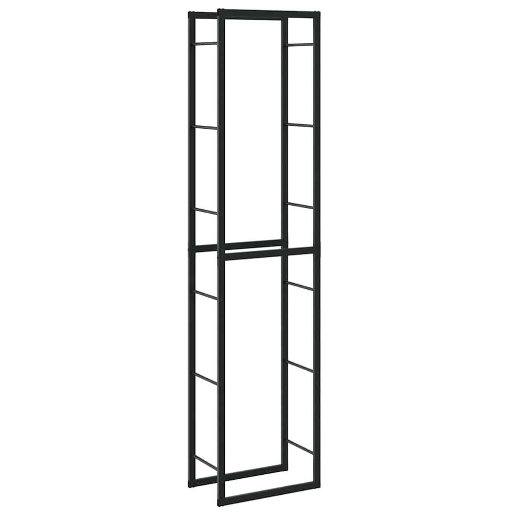 Stalak za drva crni 50x30x209 cm čelik
