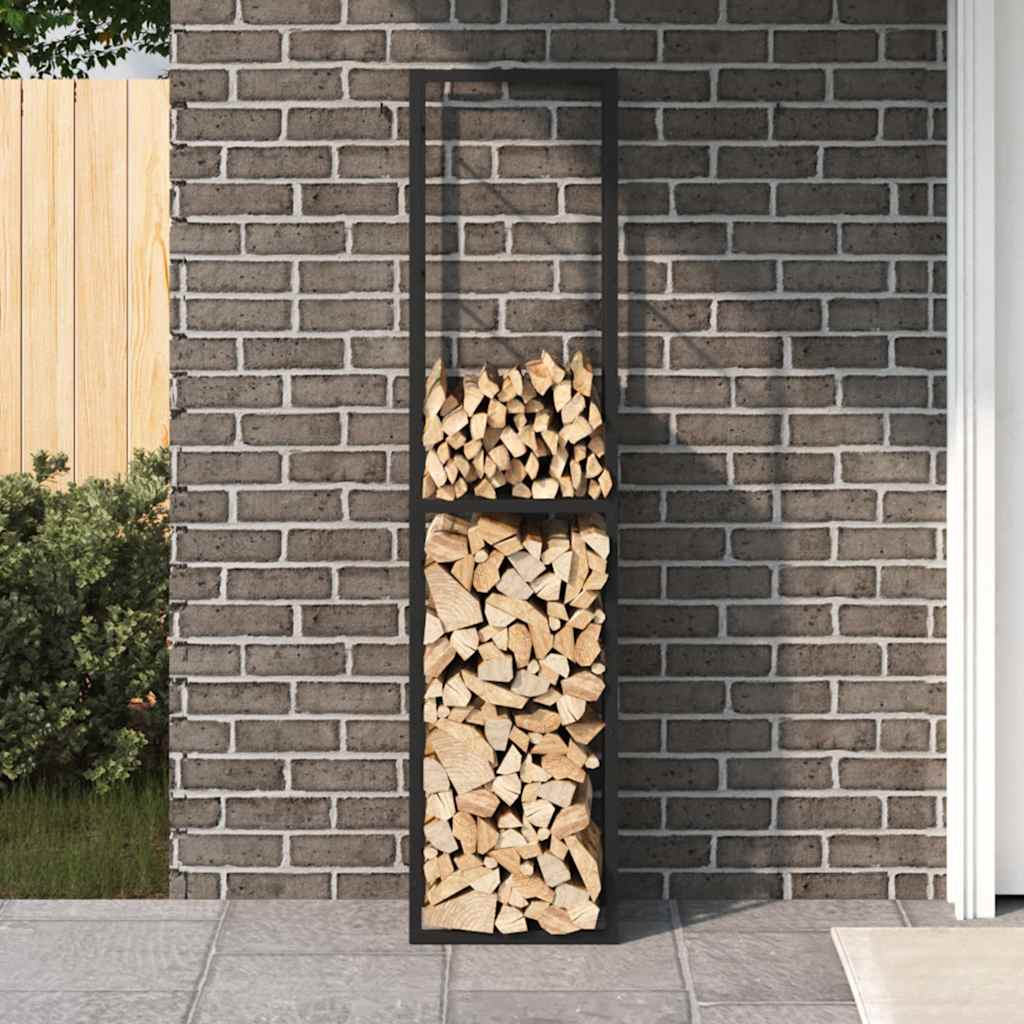 Stalak za drva crni 50x30x209 cm čelik