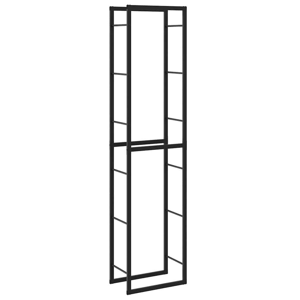 Stalak za drva crni 50x30x209 cm čelik