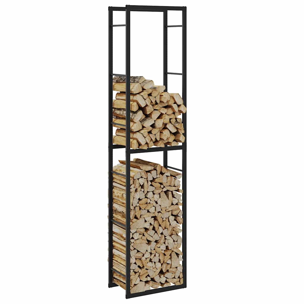 Stalak za drva crni 50x30x209 cm čelik