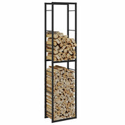 Stalak za drva crni 50x30x209 cm čelik
