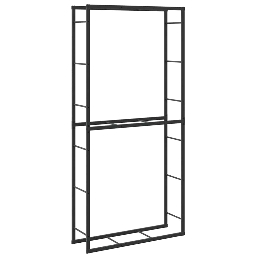 Stalak za drva crni 100x30x209 cm čelik