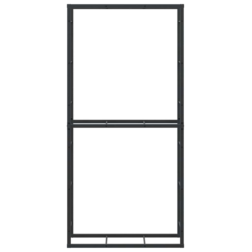 Stalak za drva crni 100x30x209 cm čelik
