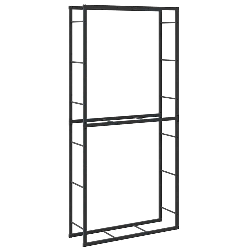 Stalak za drva crni 100x30x209 cm čelik