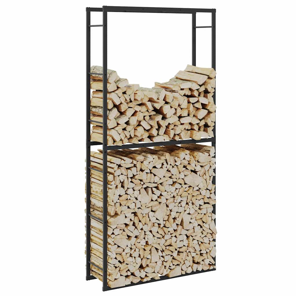 Stalak za drva crni 100x30x209 cm čelik