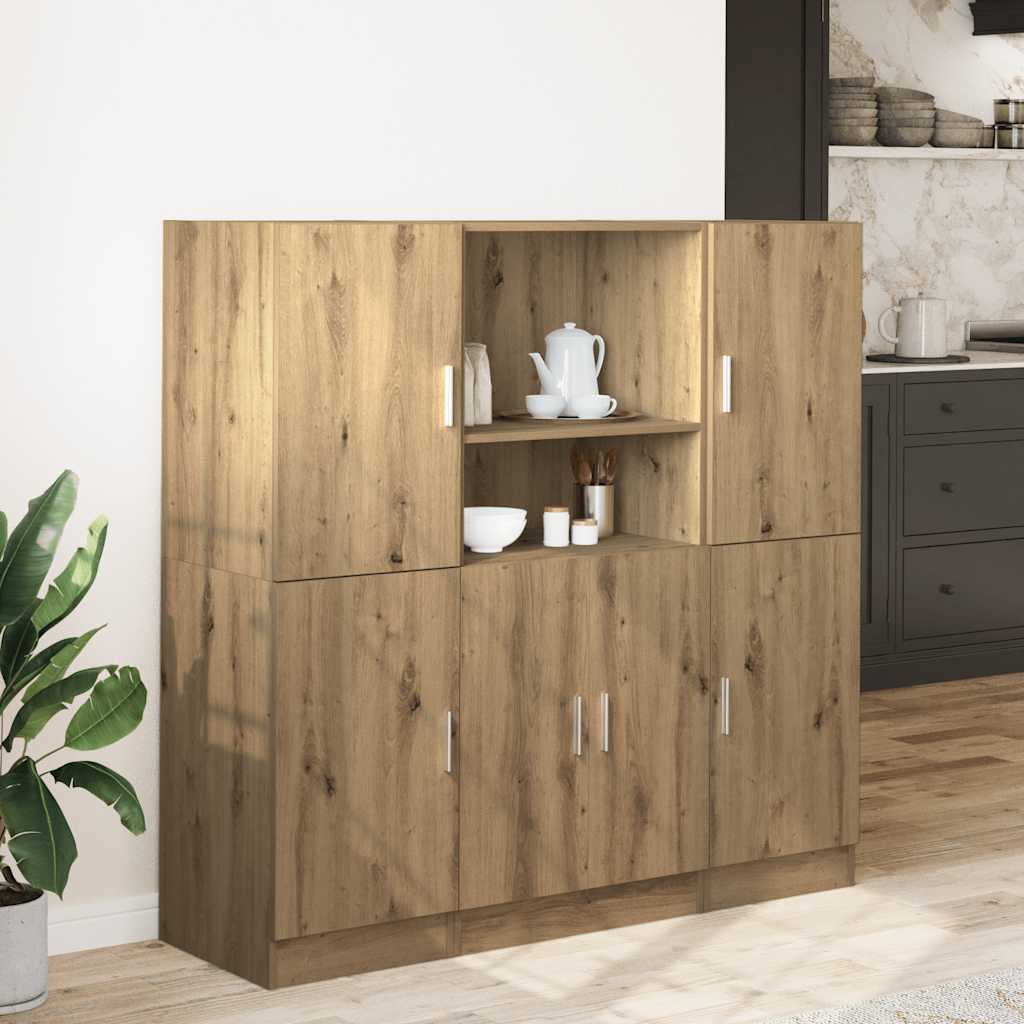 3-dijelni set kuhinjskih ormarića Artisan hrast izrađen od drva