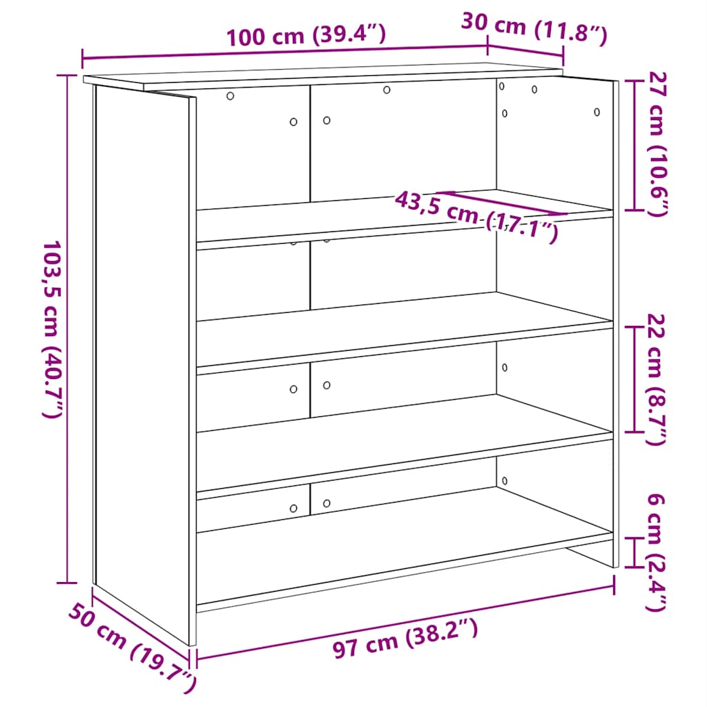 Recepcijski stol Sonoma hrast 100x50x103,5 cm Konstruirano drvo