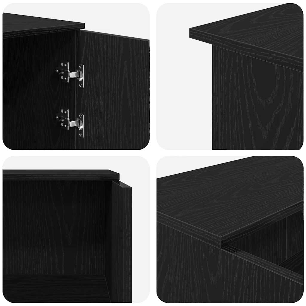 Recepcijski stol crni hrast 200x50x103,5 cm inženjerski drvo