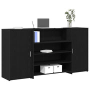 Recepcijski stol crni hrast 200x50x103,5 cm inženjerski drvo