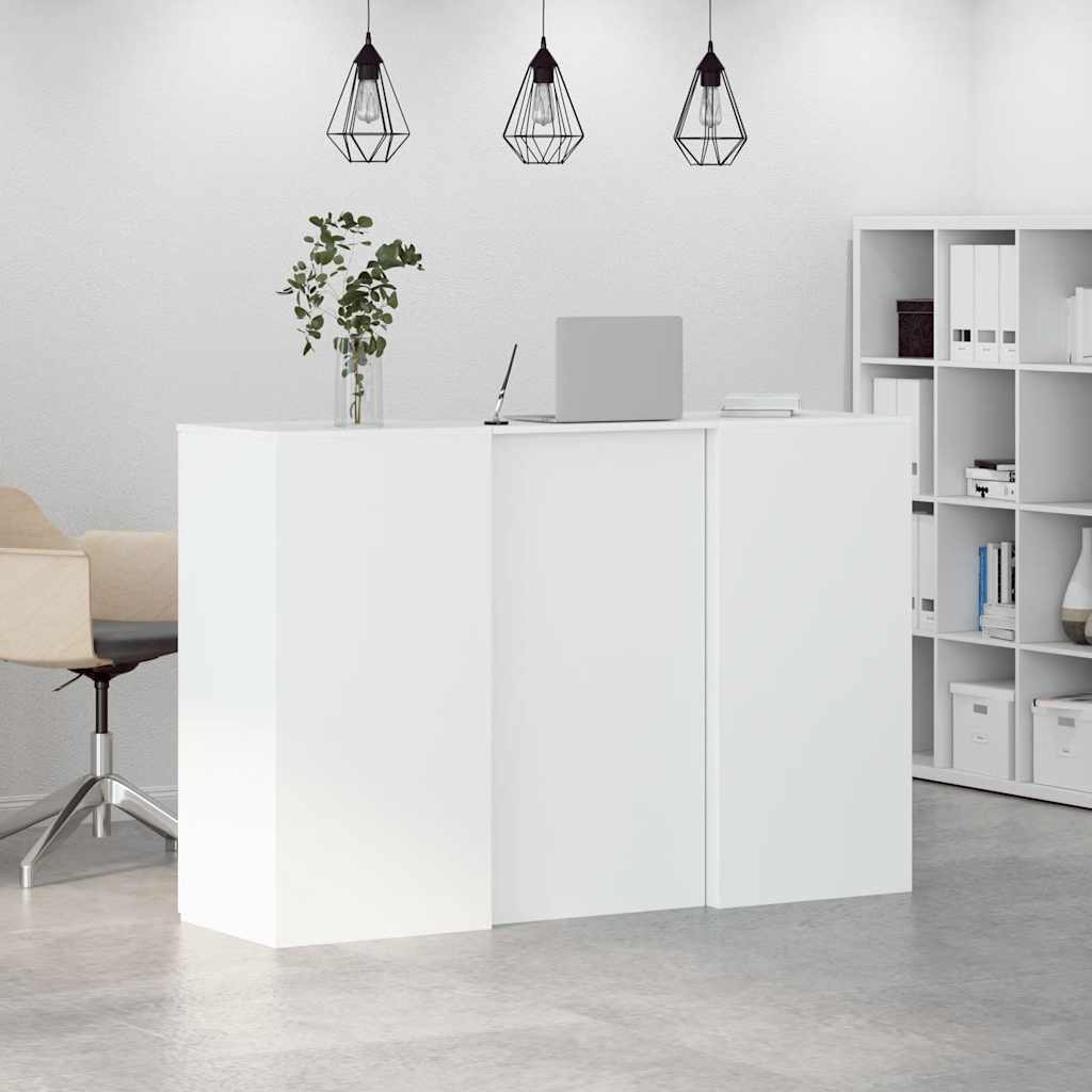 Recepcijski stol bijeli 155x50x103,5 cm od konstruiranog drva