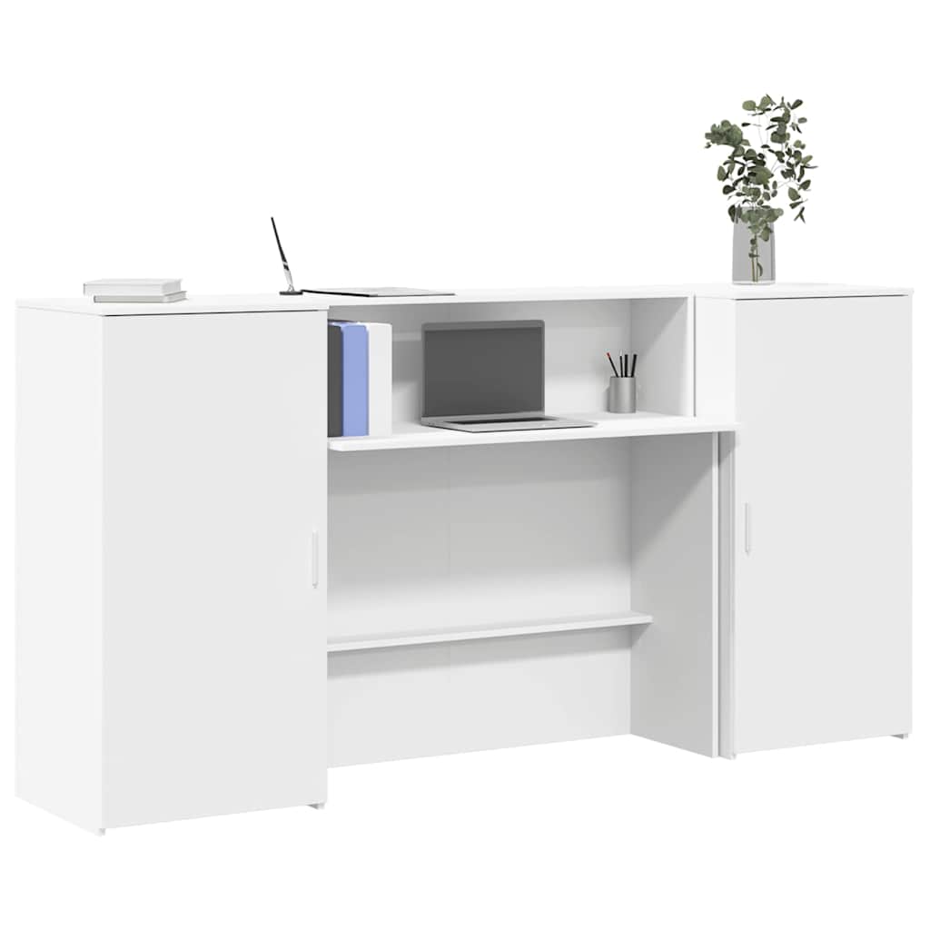 Recepcijski stol bijeli 200x50x103,5 cm od konstruiranog drva