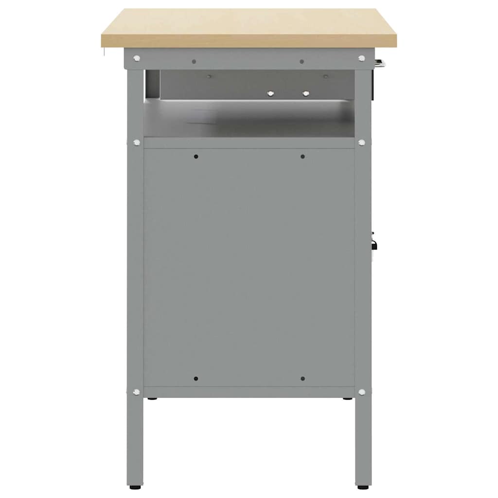 Radni stol s ladicama s policom Crna i Siva 100 x 55 x 85 cm