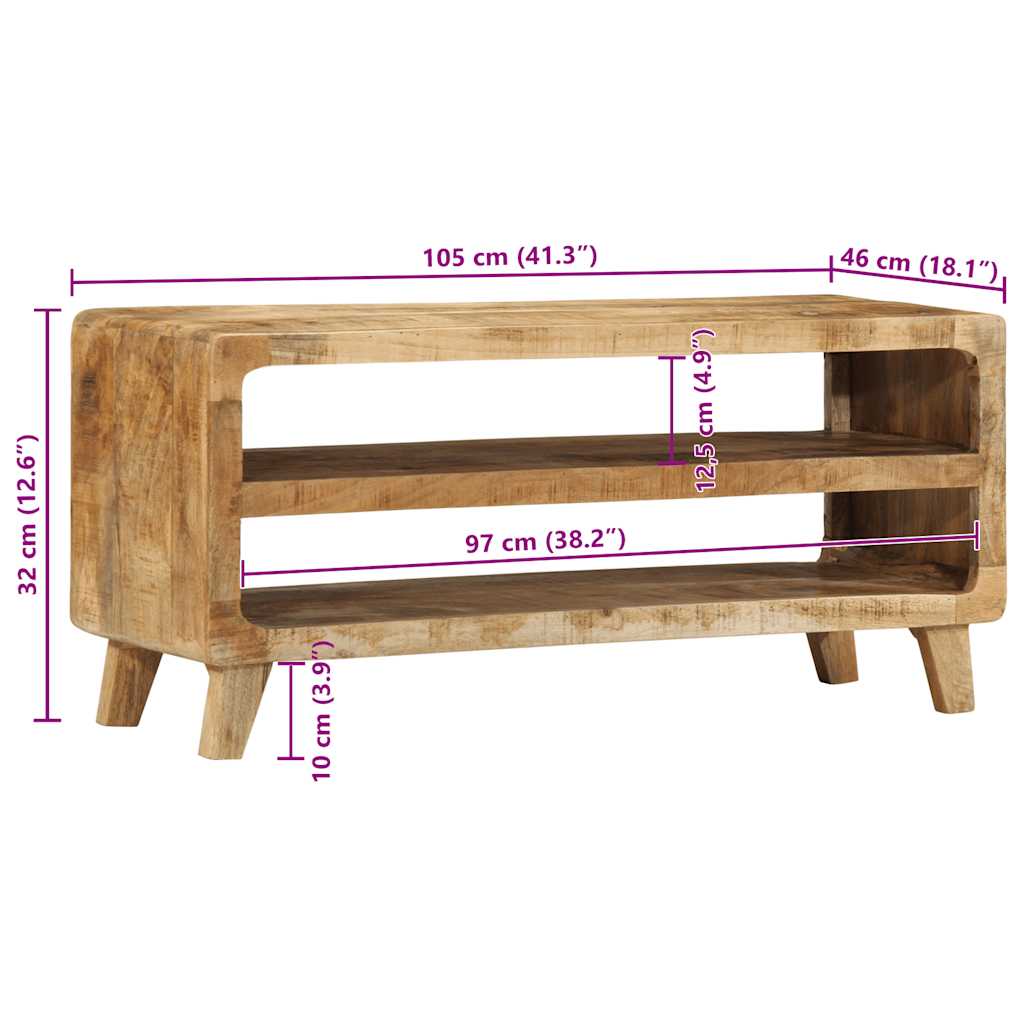 TV ormarić 105x46x32 cm puno drvo grubo mango