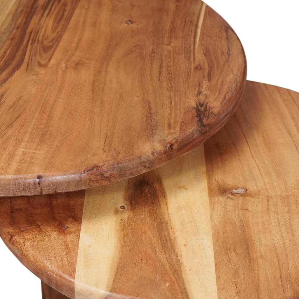 Stolovi za kavu na sklapanje 2 pcs Smeđa Čvrsto drvo akacije