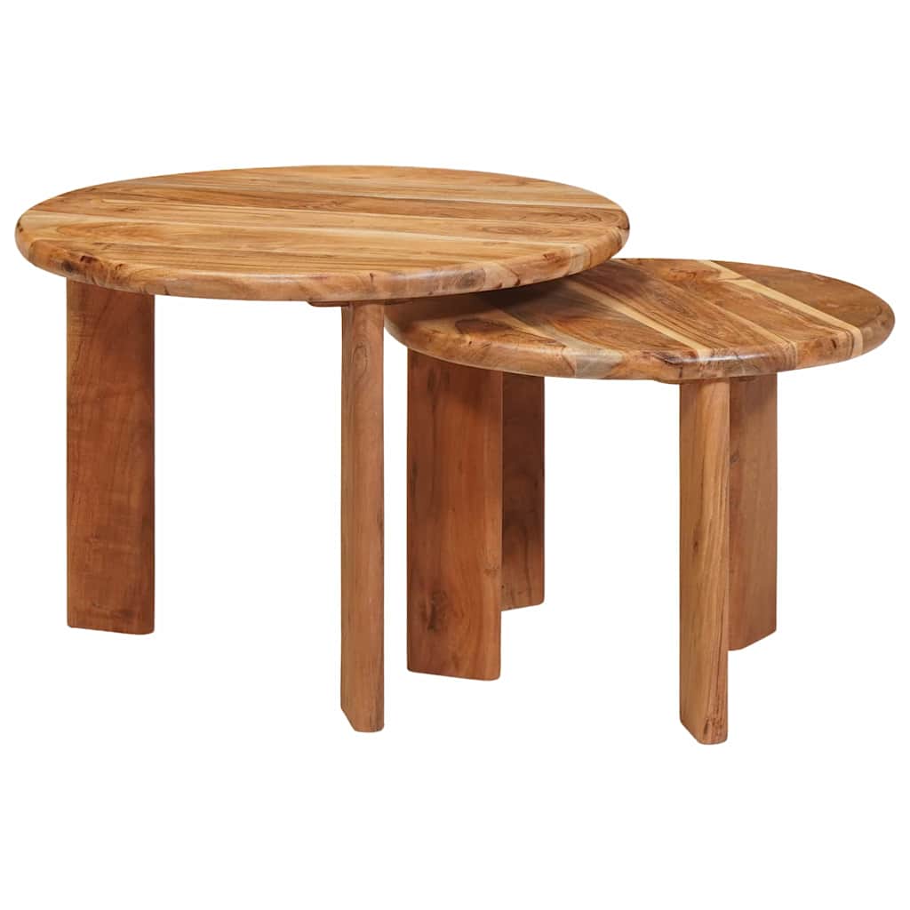 Stolovi za kavu na sklapanje 2 pcs Smeđa Čvrsto drvo akacije