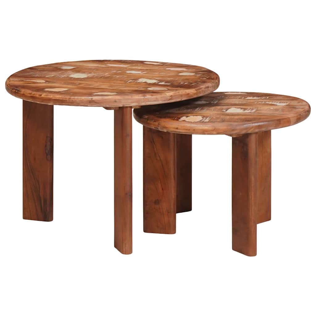 Stolovi za kavu na sklapanje 2 pcs Čvrsto reciklirano drvo