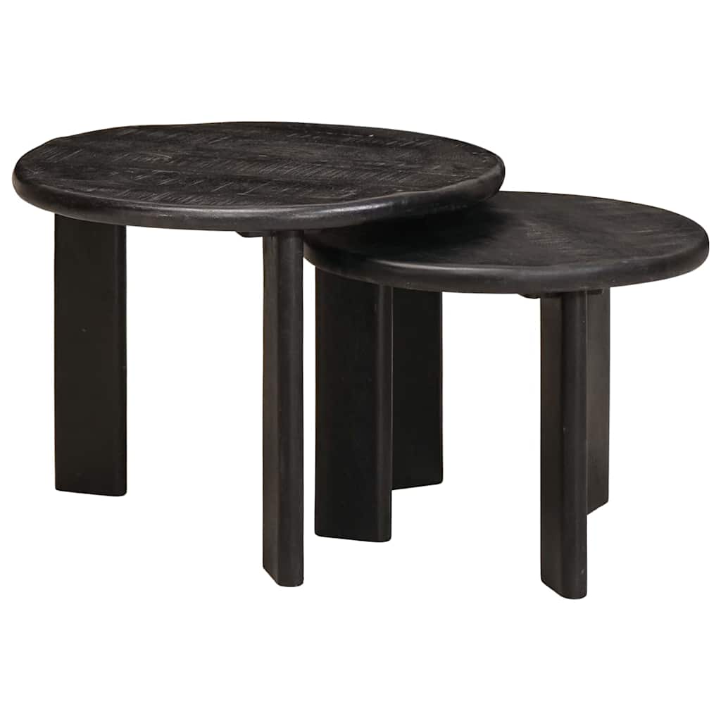 Stolovi za kavu na sklapanje 2 pcs Bijelo Čvrsto drvo manga