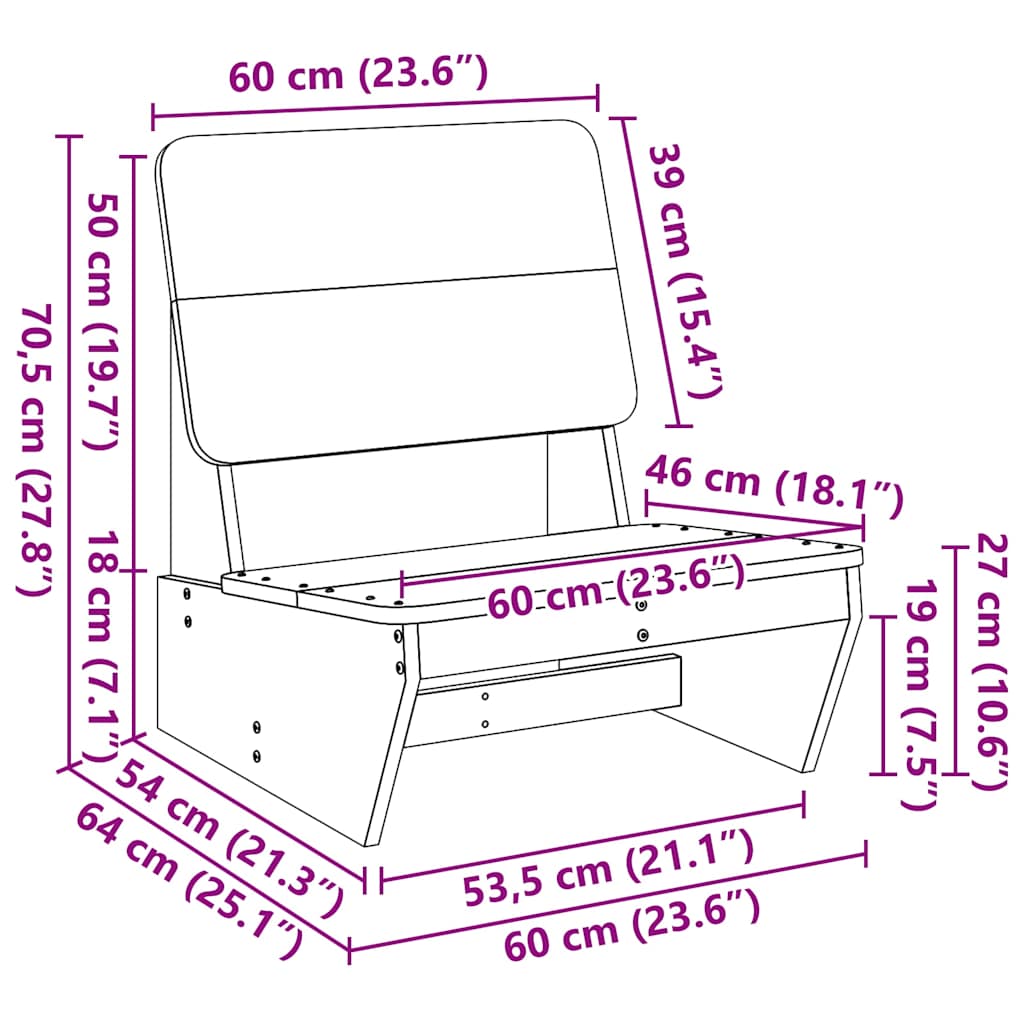 Vrtna stolica voštano smeđa 60x64x70,5 cm od masivne borovine