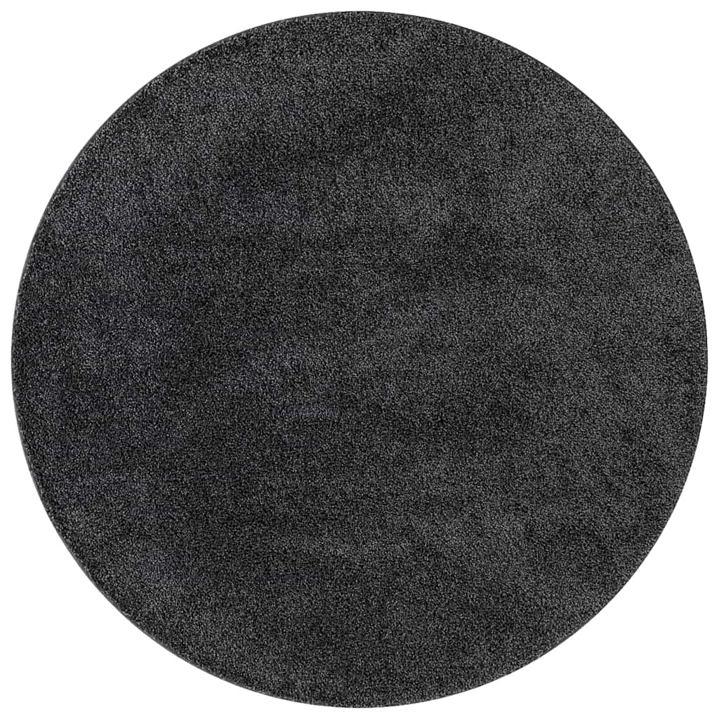 Protuklizni Shaggy Tepih Tamno siva 160 x 160 cm PP